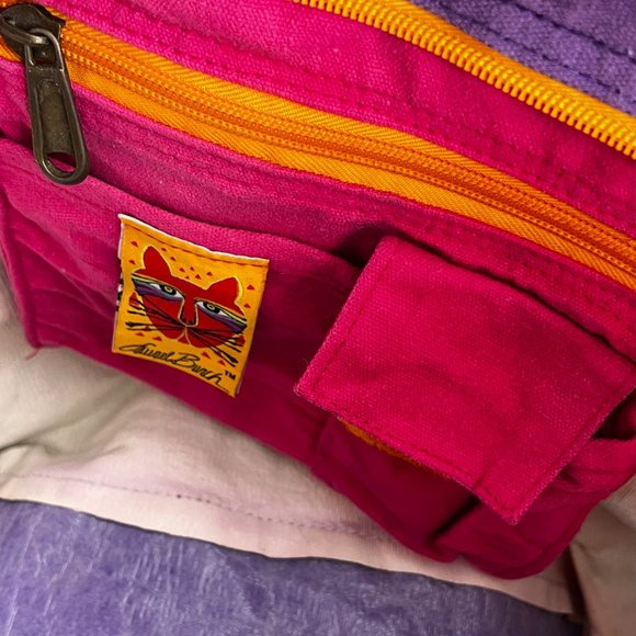 Vintage Laurel Burch Bag Handbag Tote Purse Cat Design Colorful Canvas Beach - Picture 16 of 16